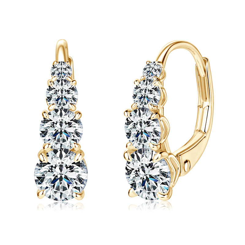 Carol four-stone earrings | Gold