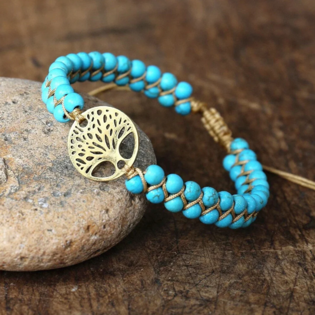 Tree of Life Bracelet with Handmade Turquoise Stone