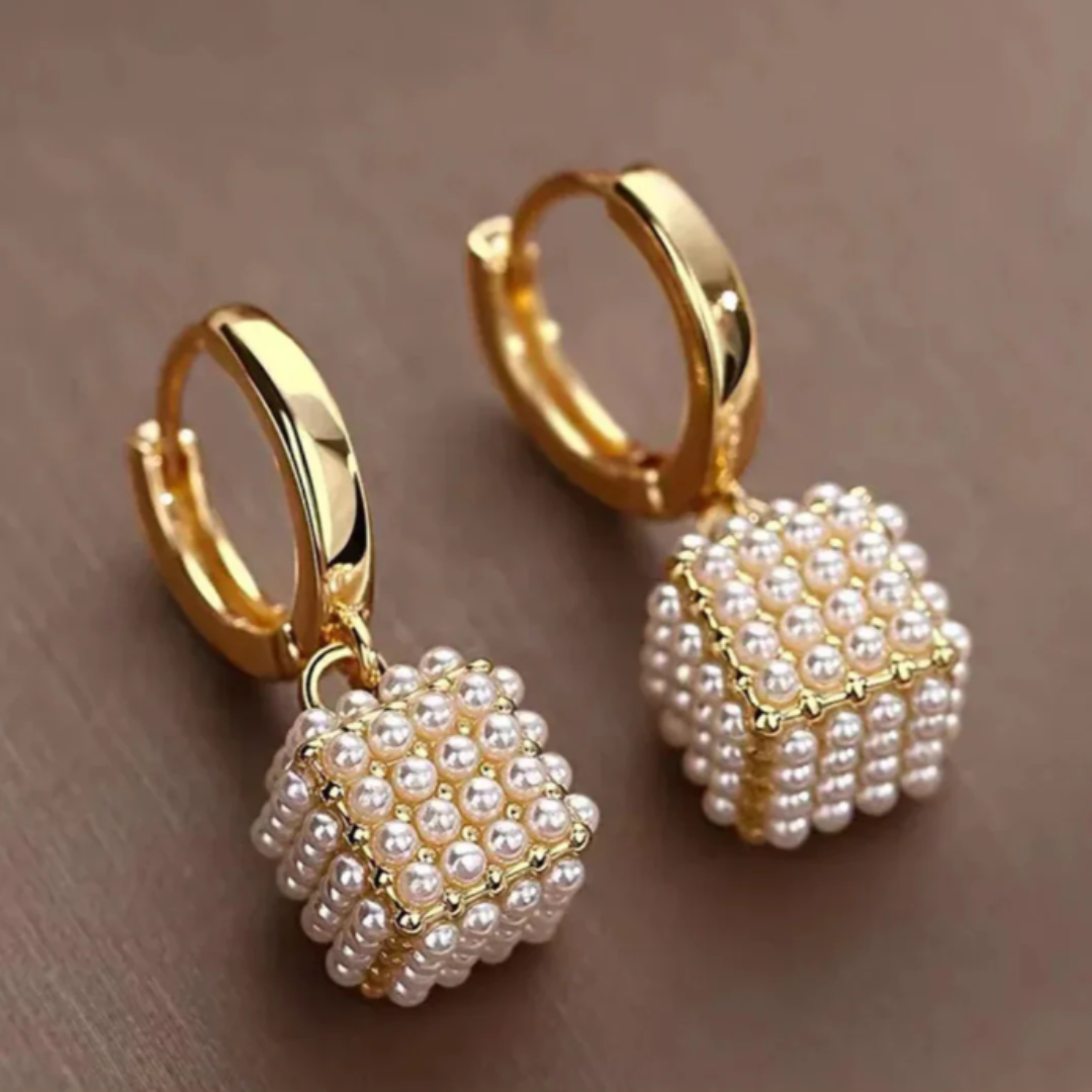 Elegant Cubic Pearl Earrings
