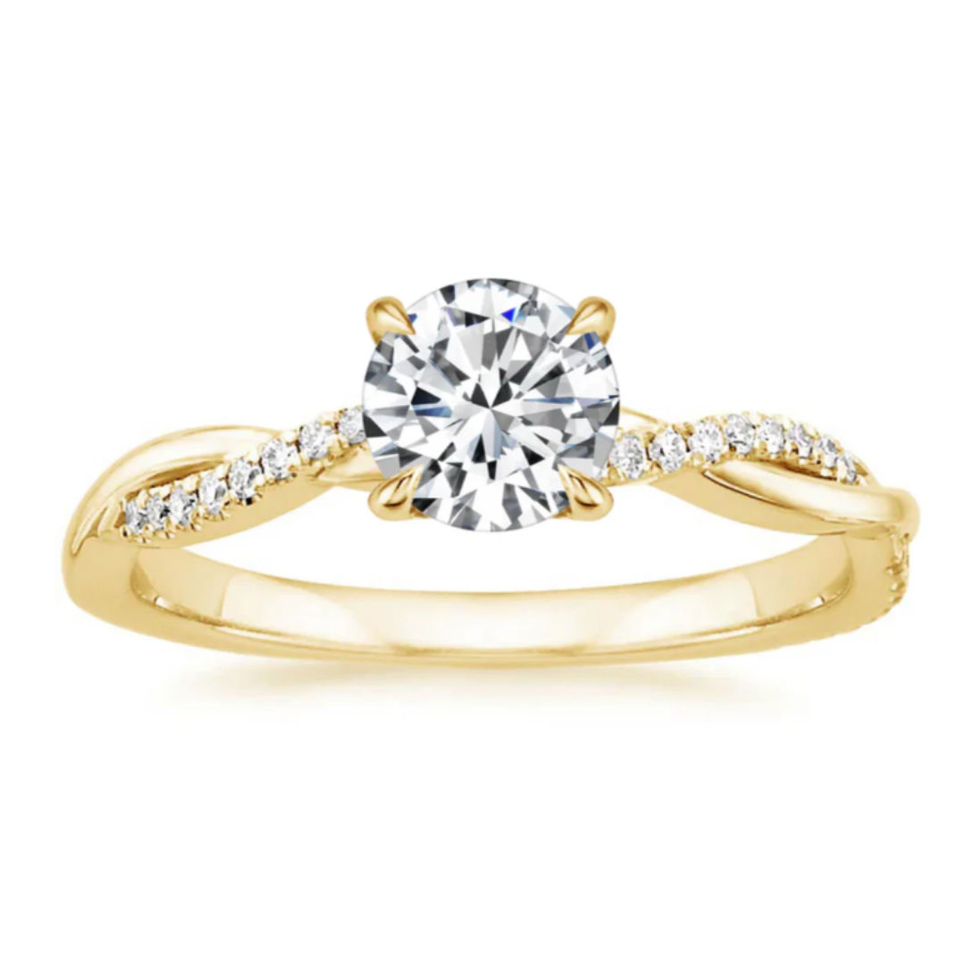 Le Jane Gold Ring with Sparkling Center Stone