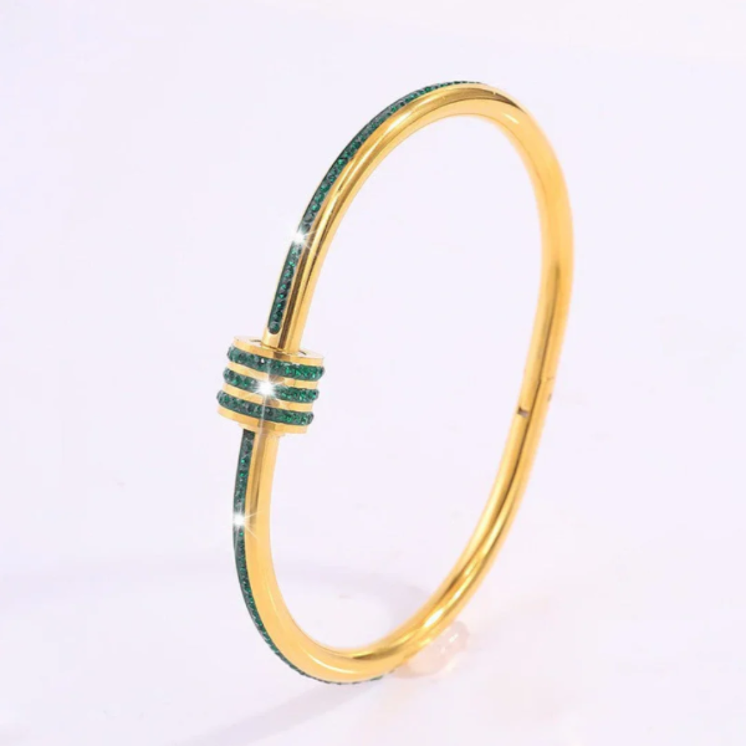 Tessandra Virelli Gold Bracelet with Green Details