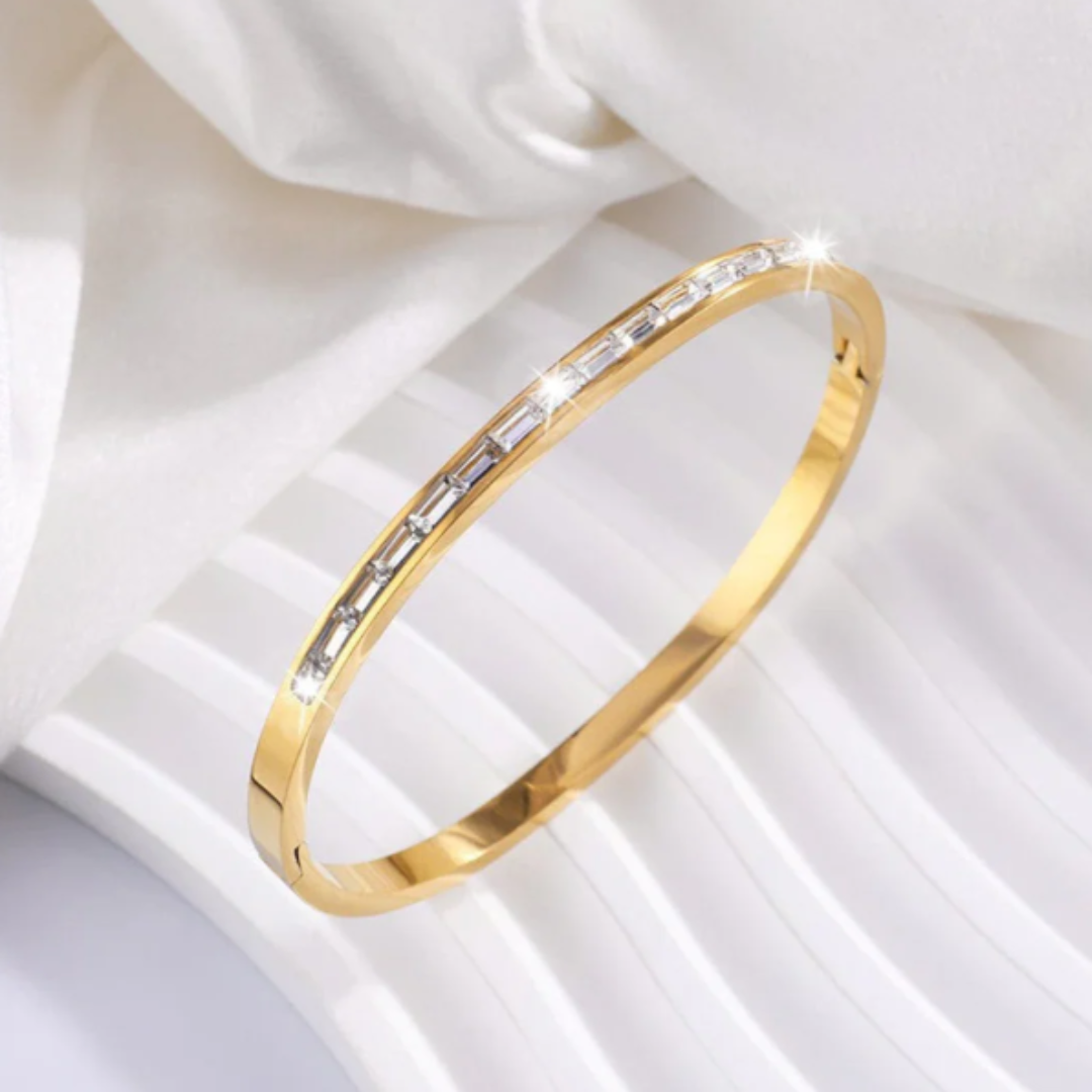Giulietta Farnese Gold Bracelet with Rectangular Crystals