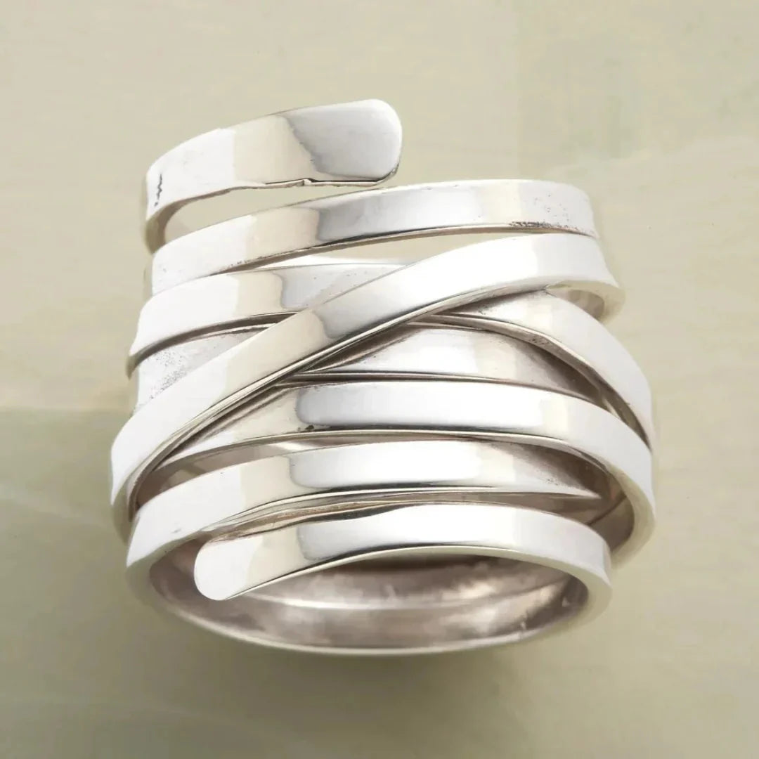 Vintage Silver Thick Layered Ring