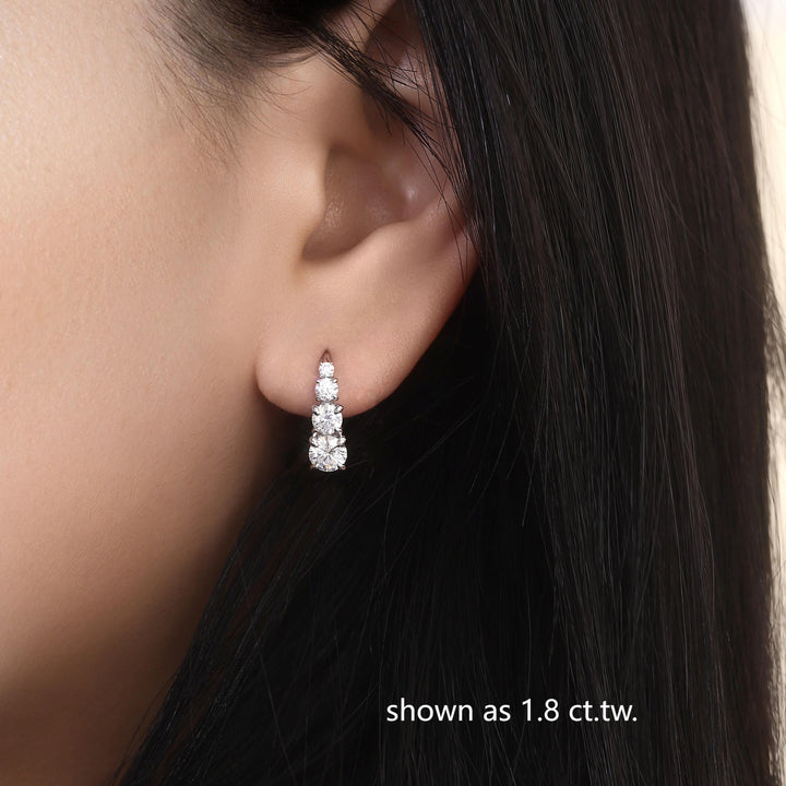 Carol Four-Stone Earrings in 16K White Gold