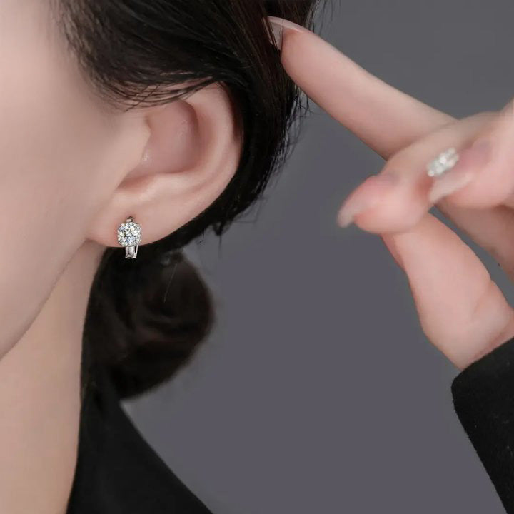 Nadine Square Earrings in 18K White Gold