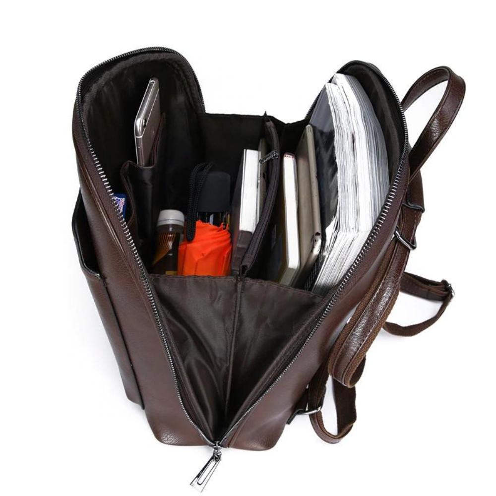 Elegant Double-Zip Backpack - Streamlined Style