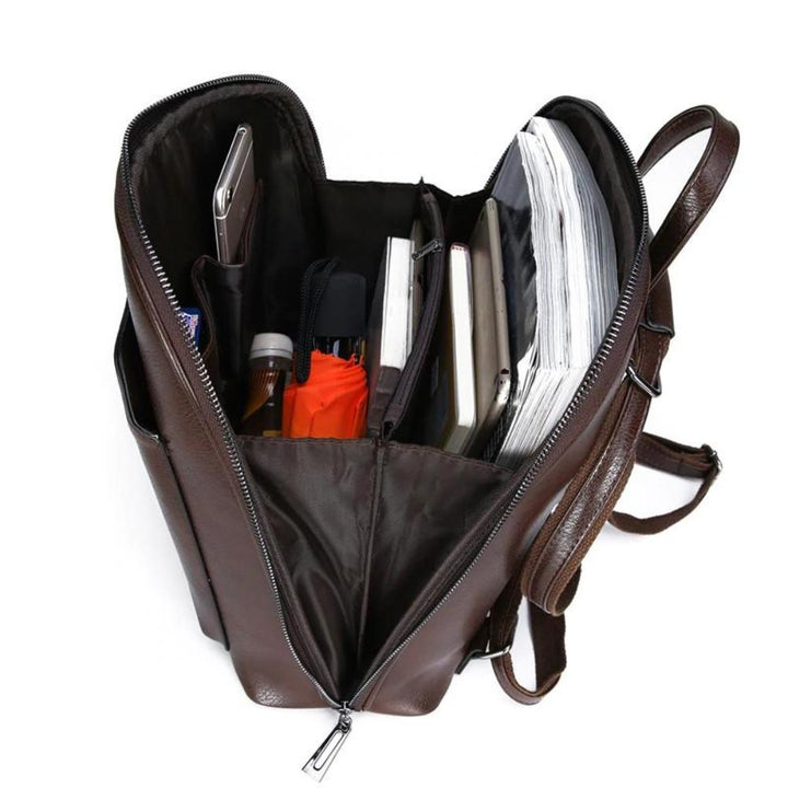Elegant Double-Zip Backpack - Streamlined Style