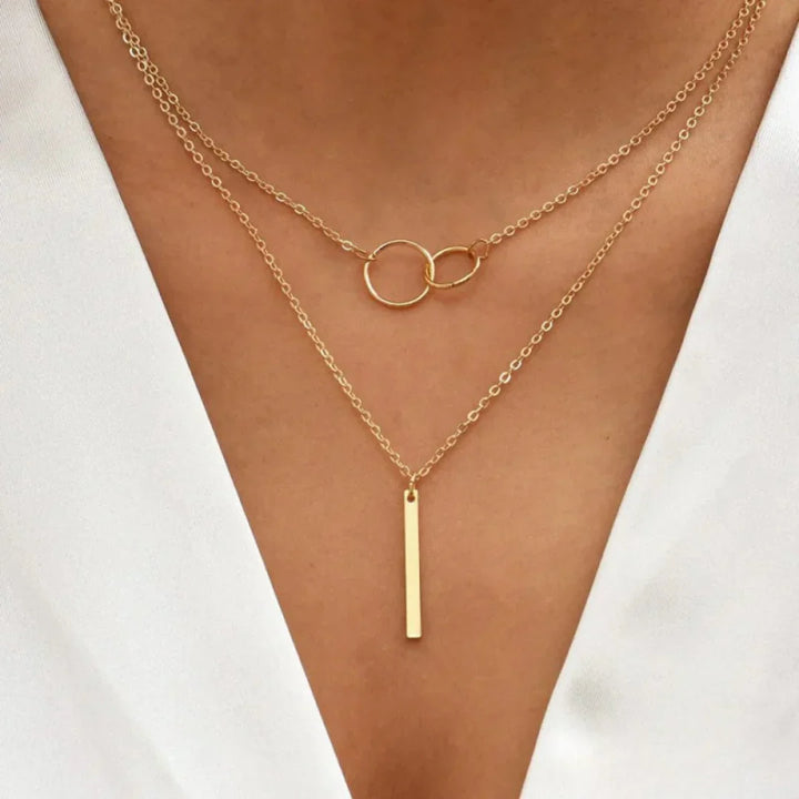 Vintage Gold Circle Necklace