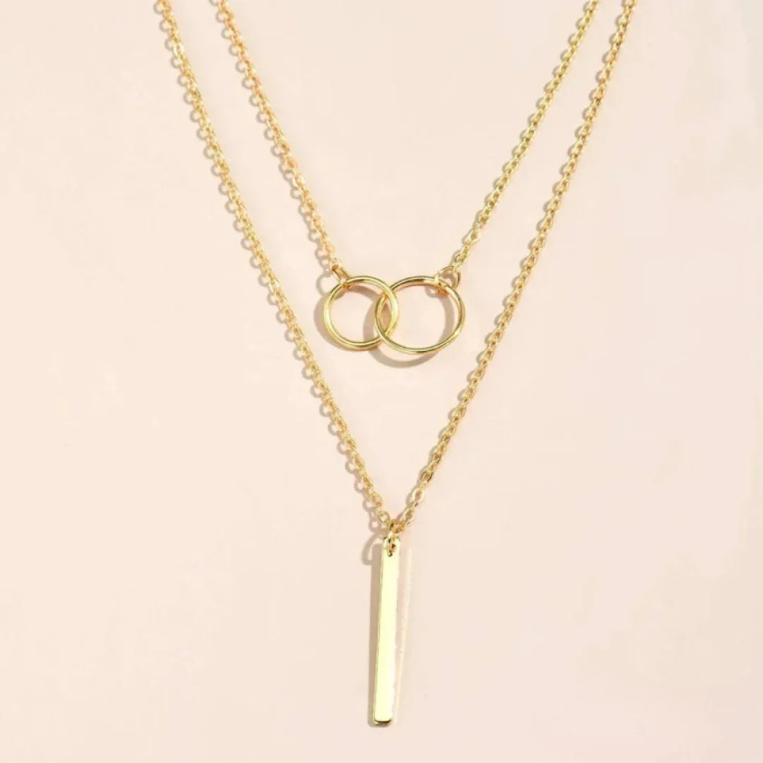 Vintage Gold Circle Necklace