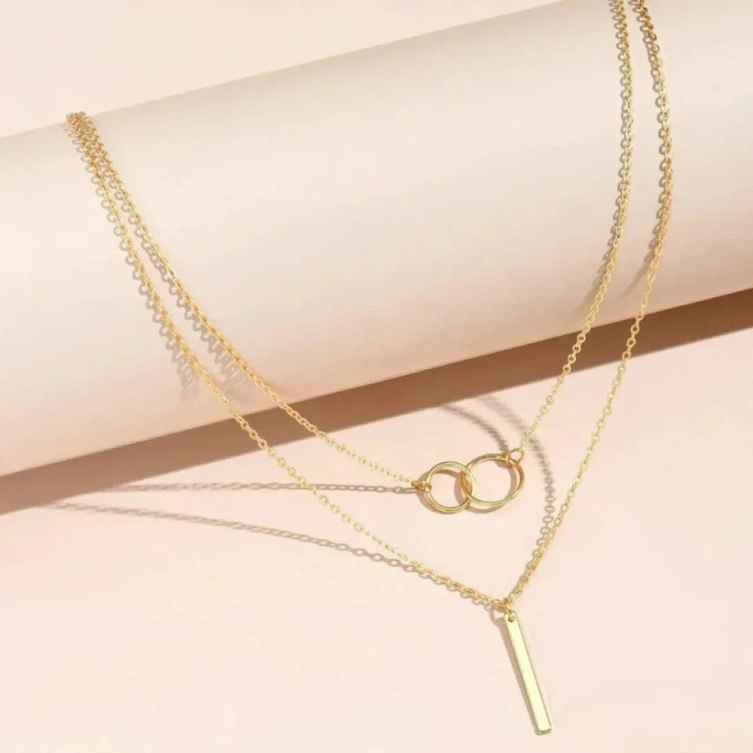 Vintage Gold Circle Necklace