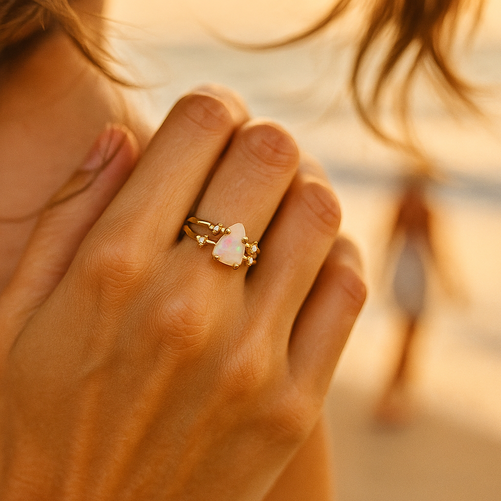 Sea Dawn | Moonstone Gold Ring