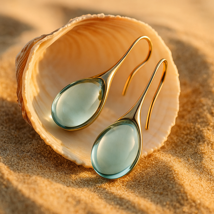 Caelin | Elegant Glass Tear Drop Earrings