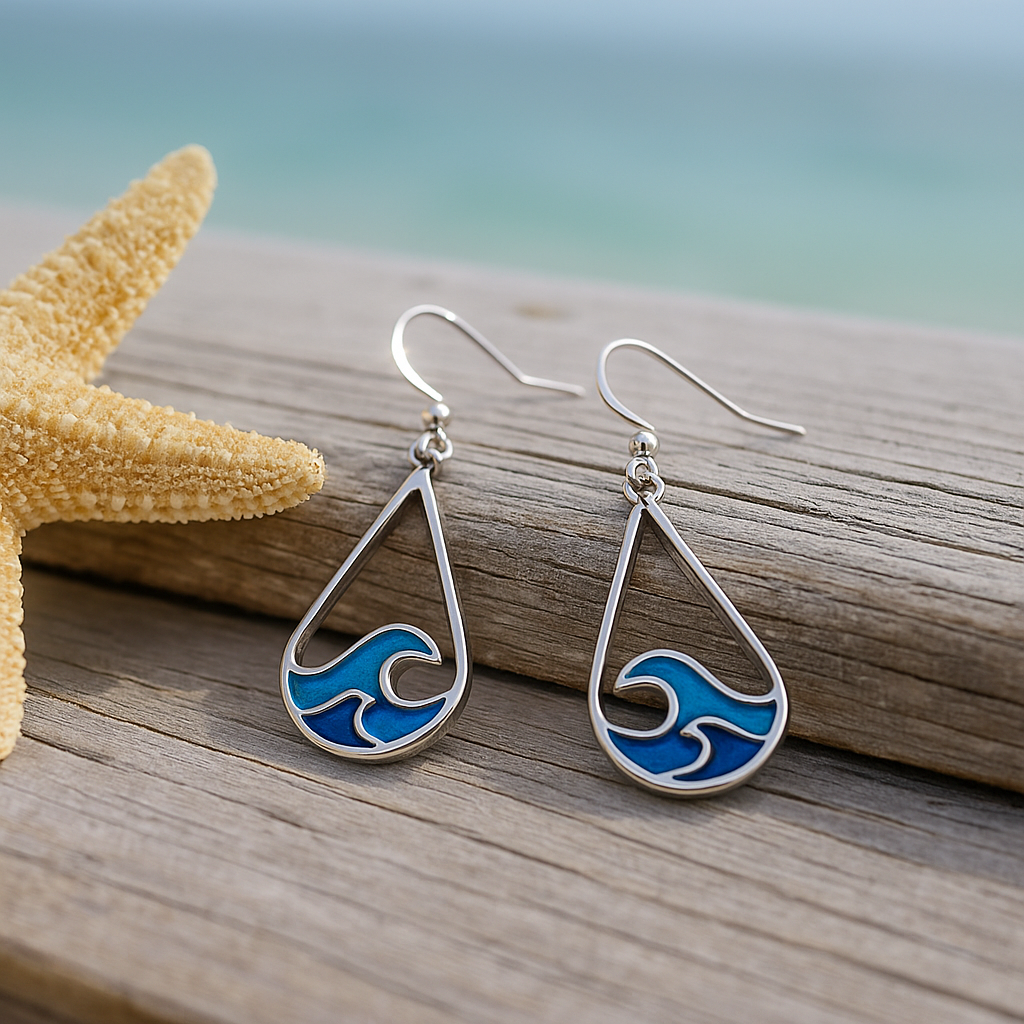 Nerida | Curved Wave Earrings