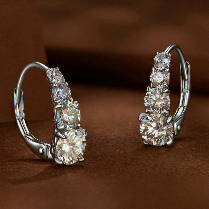 Carol Four-Stone Earrings in 16K White Gold