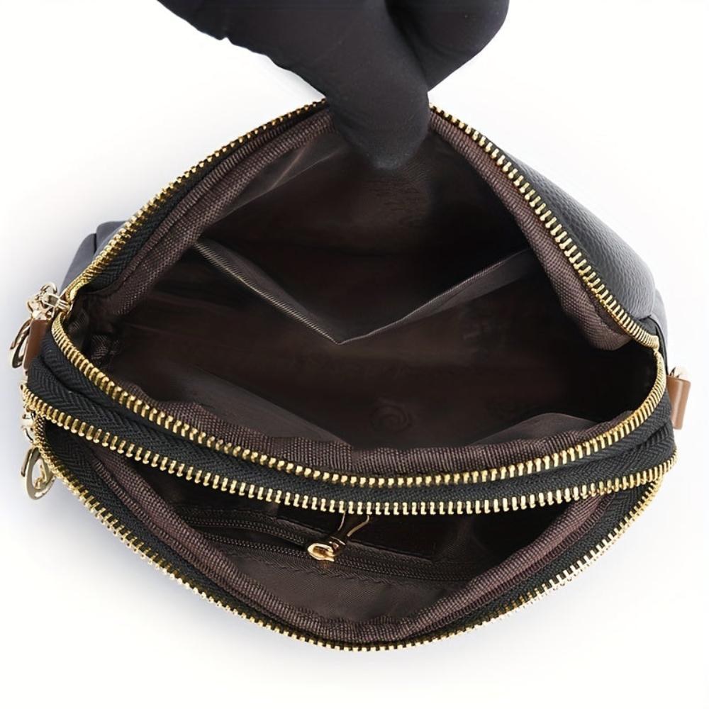 Litchi-Textured Mila Crossbody Bag