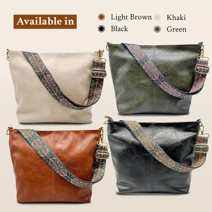 Chelsey's Classic Leather Shoulder Bag with Vintage Charm