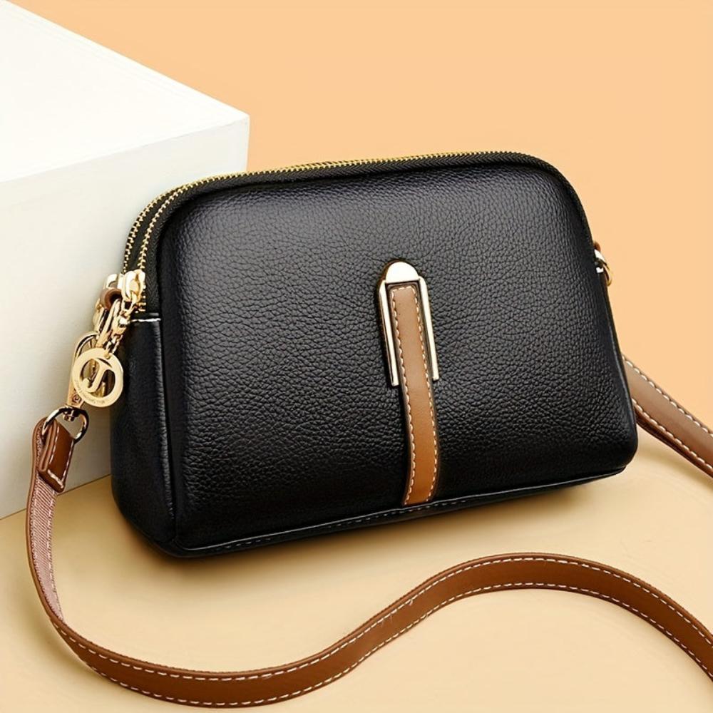 Litchi-Textured Mila Crossbody Bag