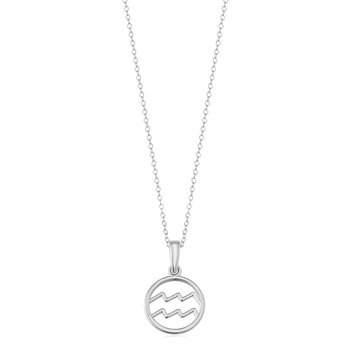 18k White Gold Zodiac Sign Pendant Necklace