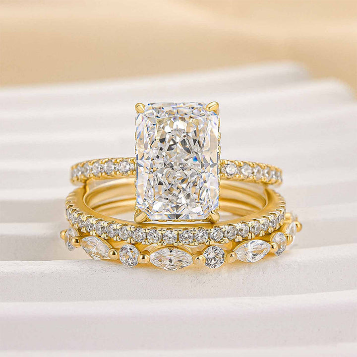 Jaily 3 Piece Wedding Ring Set | Gold