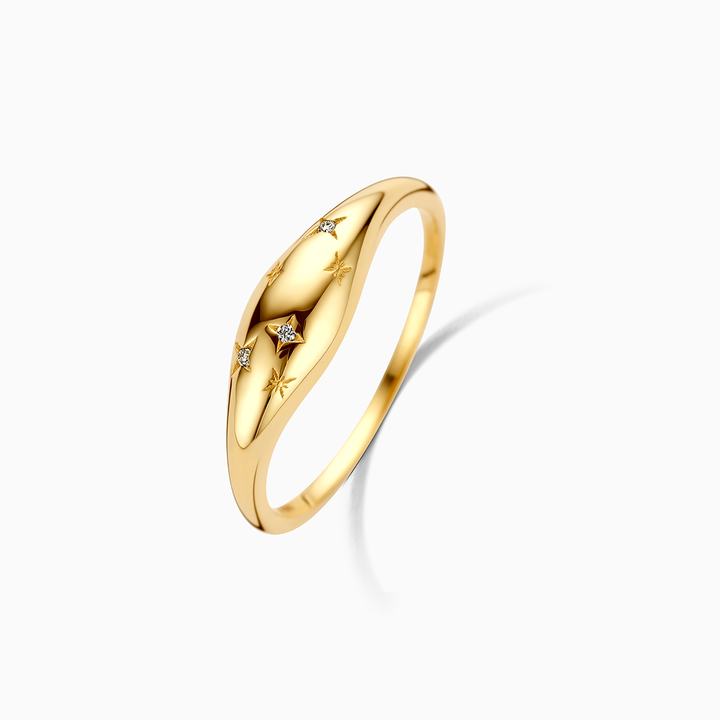 Dome Ring with Diamonds | Gold