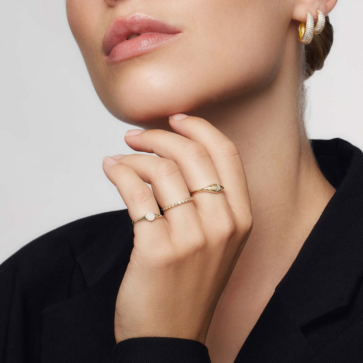 Dome Ring with Diamonds | Gold