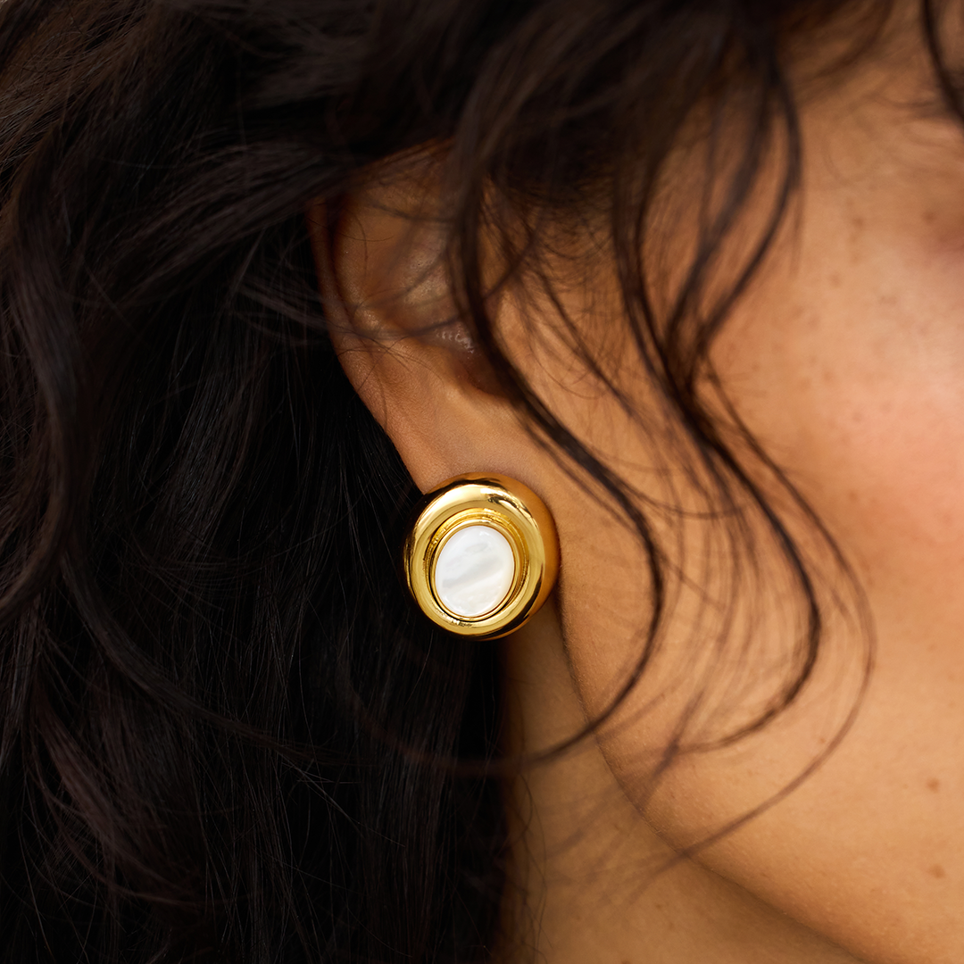 14k Gold Giselle Pearl Earrings