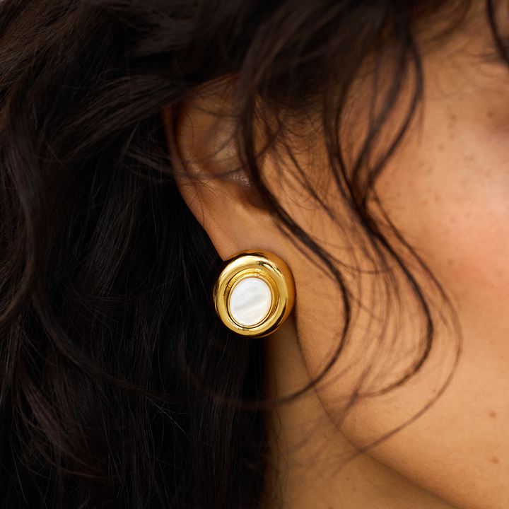14k Gold Giselle Pearl Earrings