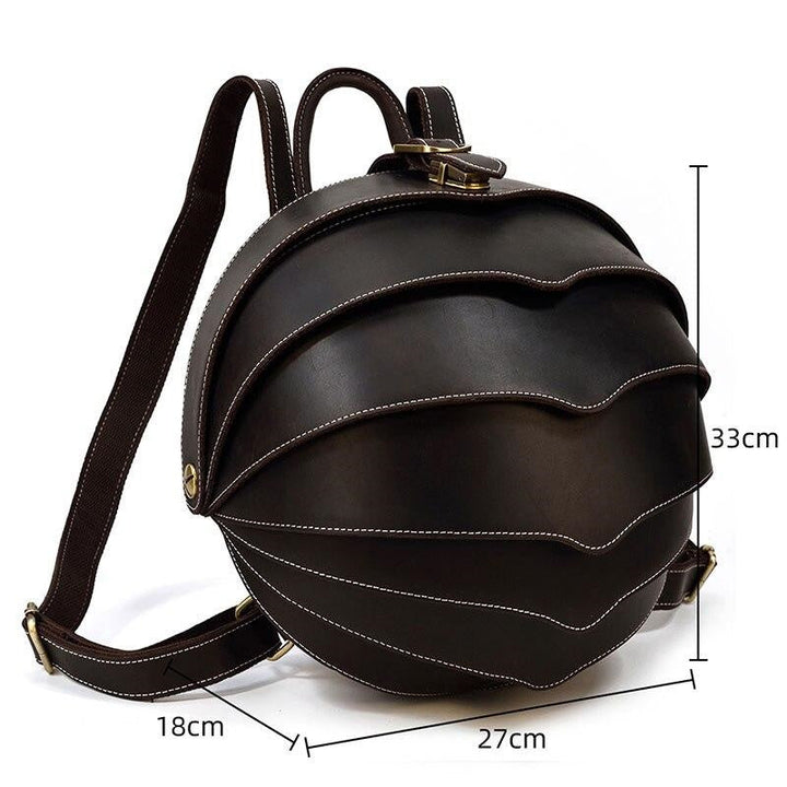 Beetle-Inspired Leather Backpack for Women