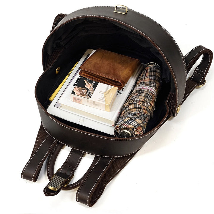 Beetle-Inspired Leather Backpack for Women