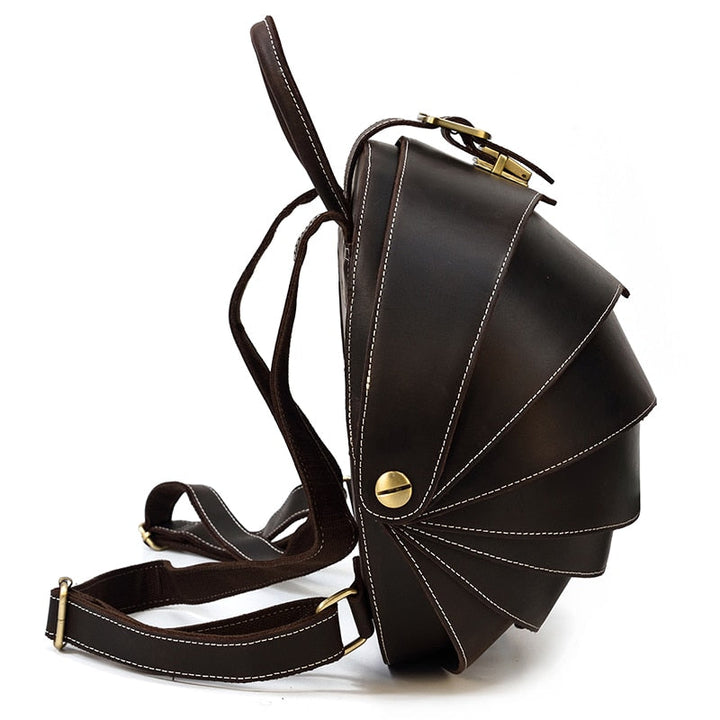 Beetle-Inspired Leather Backpack for Women