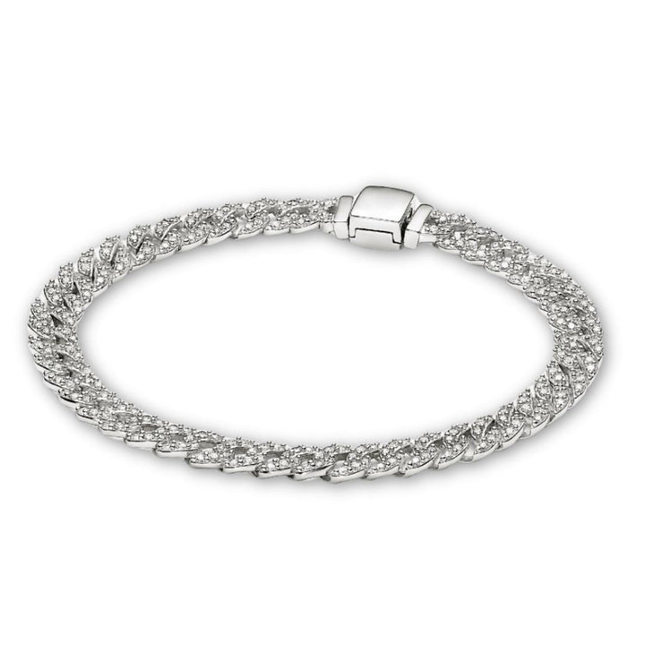 18k White Gold Moissanite Cuban Bracelet