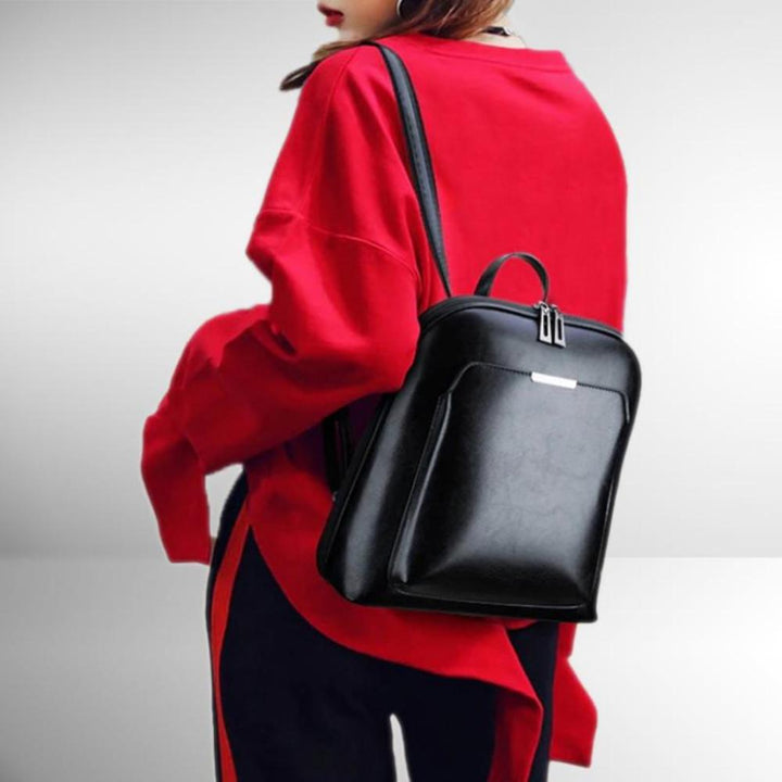 Elegant Double-Zip Backpack - Streamlined Style