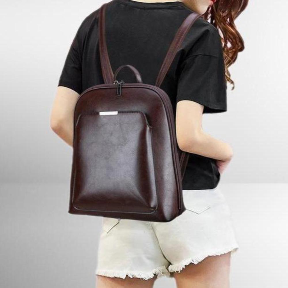 Elegant Double-Zip Backpack - Streamlined Style