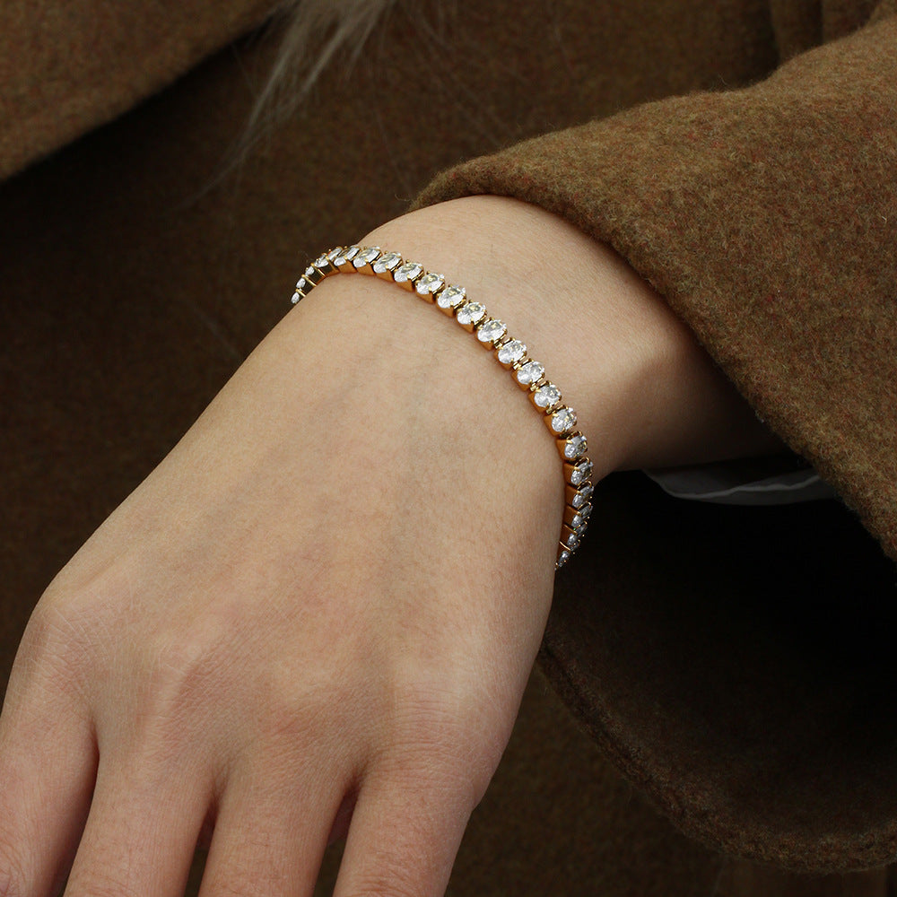 Wisteria Diamond Tennis Bracelet" can be rewritten as "Wisteria Elegance Diamond Tennis Bracelet.