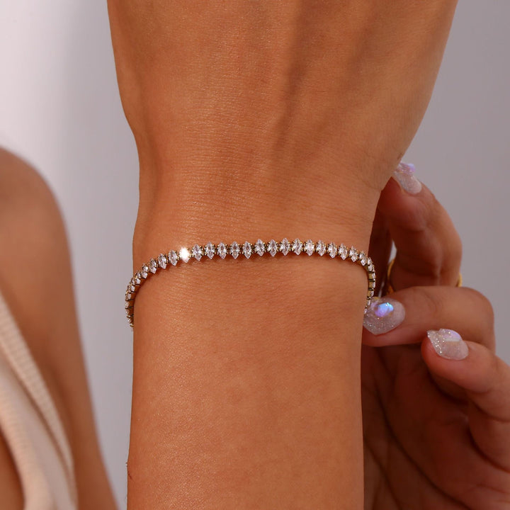 Wisteria Diamond Tennis Bracelet" can be rewritten as "Wisteria Elegance Diamond Tennis Bracelet.