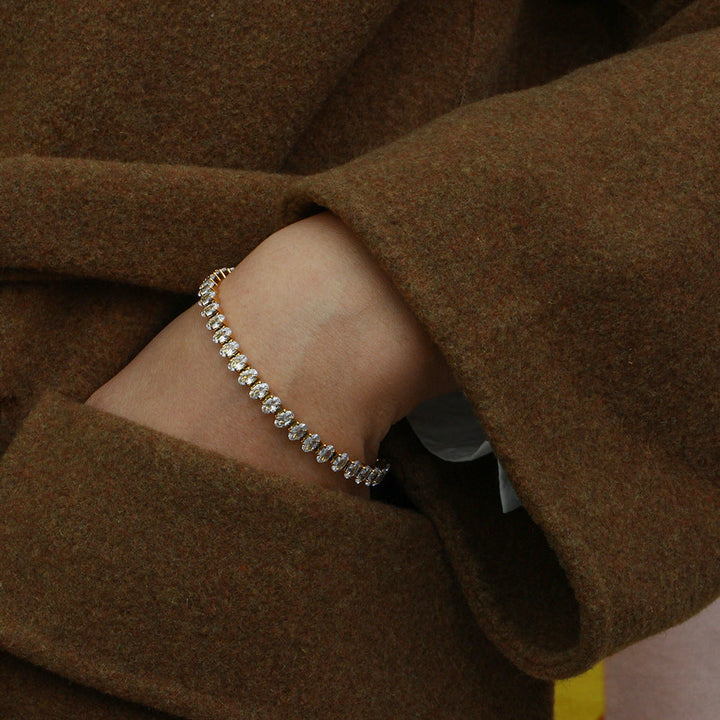 Wisteria Diamond Tennis Bracelet" can be rewritten as "Wisteria Elegance Diamond Tennis Bracelet.