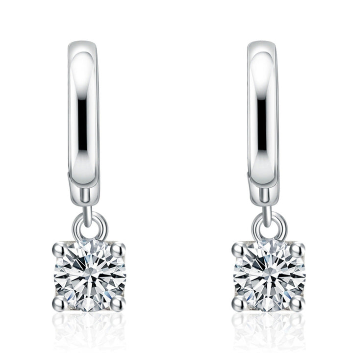 Aurora Square Drop Earrings in 16K White Gold