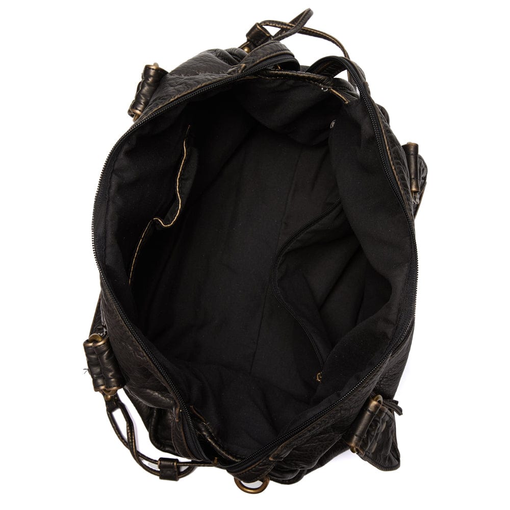 Chic Vintage Black Leather Handbag