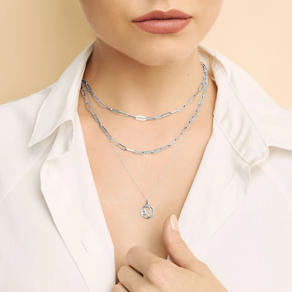 18k White Gold Zodiac Sign Pendant Necklace