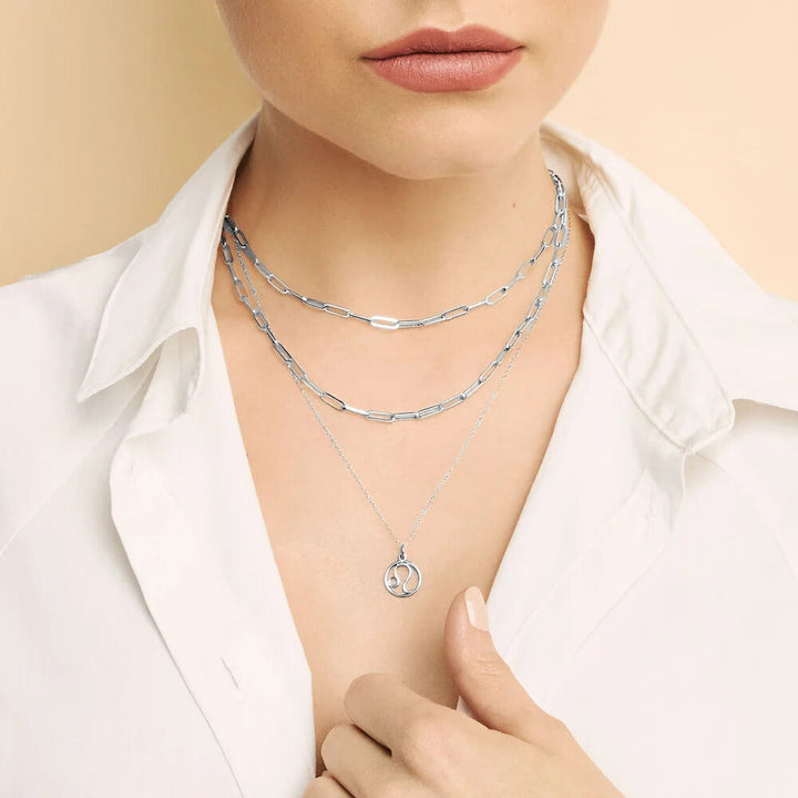18k White Gold Zodiac Sign Pendant Necklace