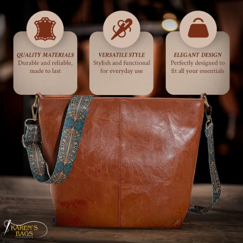 Chelsey's Classic Leather Shoulder Bag with Vintage Charm