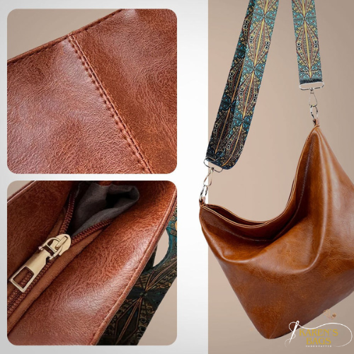 Chelsey's Classic Leather Shoulder Bag with Vintage Charm