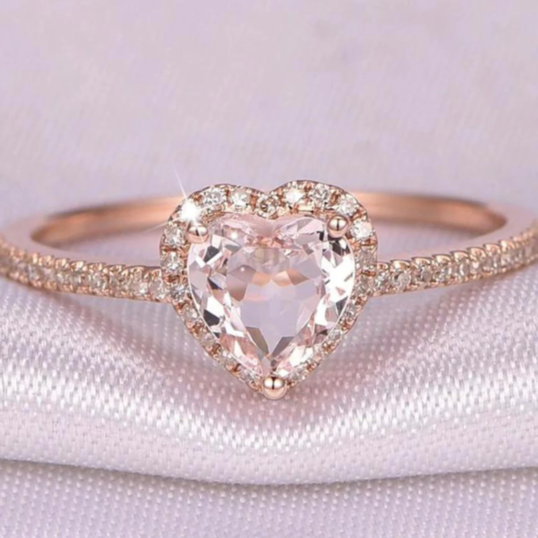 Heart Ring with Crystals and Zirconias