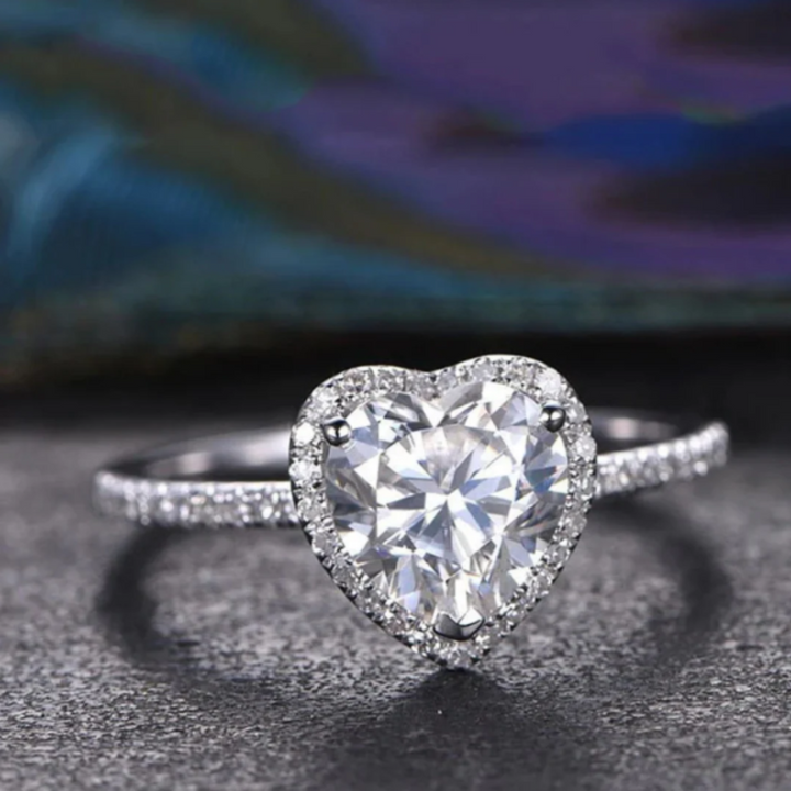 Heart Ring with Crystals and Zirconias