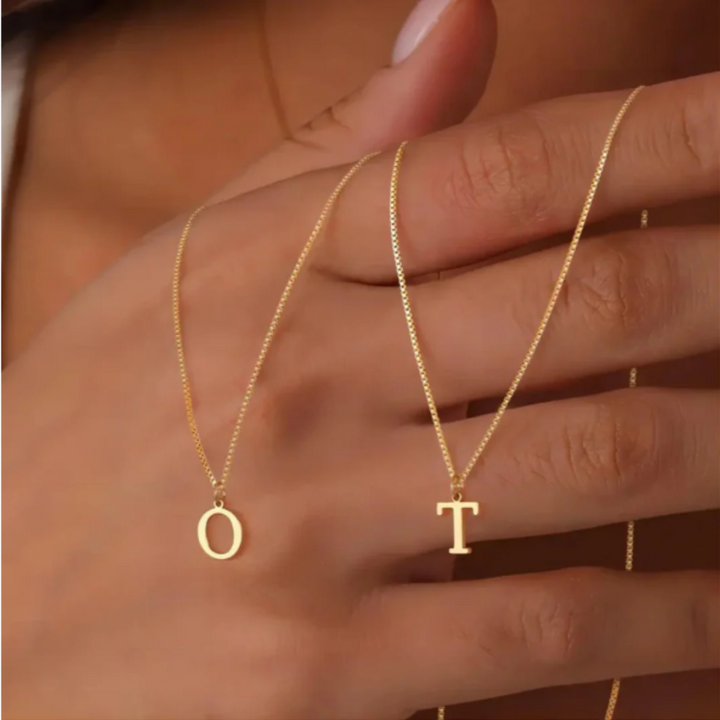 Gold Necklace with Love Letter Initials