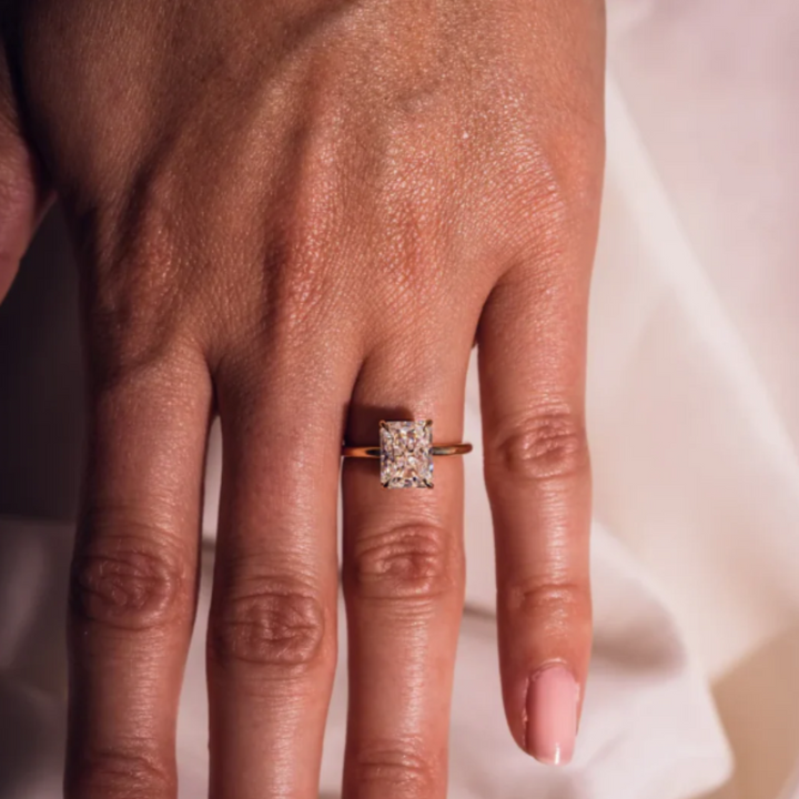 Harley Gold Ring with Rectangular Radiant Stone