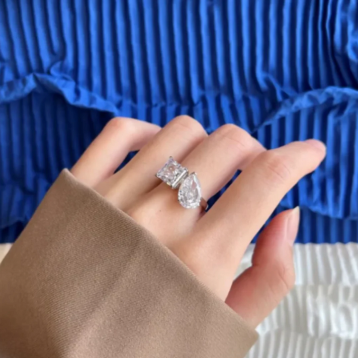Tiana Ring with Princess and Drop Cut Crystals