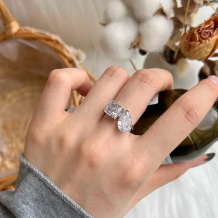 Tiana Ring with Princess and Drop Cut Crystals