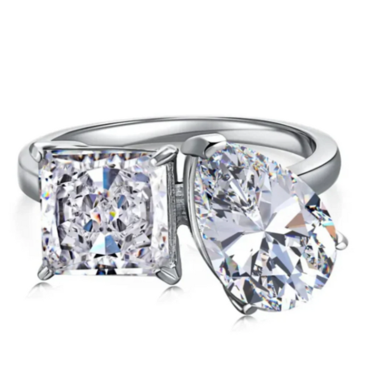 Tiana Ring with Princess and Drop Cut Crystals