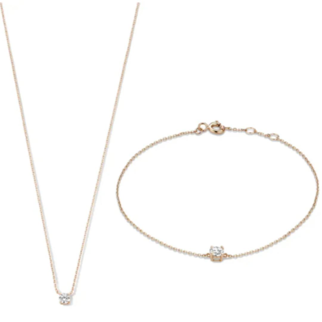 Cléa Gold Set with Moissanite Crystal